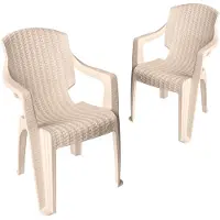 Garronda 2 Tuinstoelen Stapelbaar met Rotanlook GD-0254 Beige