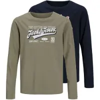 Jack & Jones 2-pack Logo Longsleeved T-shirt Boys 152 Groen