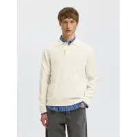 Selected Katoenen Gebreide Polo Heren Wit XXL