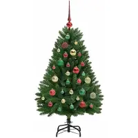 vidaXL Kunstkerstboom 120 cm 150 LED's Warmwit PVC en Staal Groen