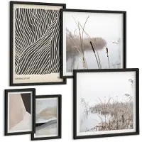 Tulup 4-Delige Schilderij Set - Minimalistische kunst met natuur- en abstracte motieven - 50 x 50 cm, 20 x 30 cm en 40 x 60 cm - Stijlvolle Wanddecoratie - Interieur - Interieur Decoratie