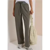 Cecil Dames Broek met High Waist en Straight Leg pijpen, met patroon - Groen - XS