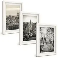 Tulup 3-Delige Schilderij Set - Stadsgezichten Parijs New York en charmante trappen - 20x30 - Decoratieve Muurdecoratie - Slaapkamer - Woonkamer Decoratie