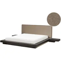 Beliani ZEN - Tweepersoonsbed met LED - Donkerbruin/Taupe - 160 x 200 cm - MDF