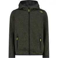 CMP - Boy's Jacket Fix Hood Jacquard Knitted - Fleecevest 92, olijfgroen