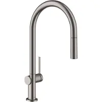 Hansgrohe Talis M54 - Keukenkraan met uittrekbare vuistdouche, geborsteld zwart chroom 72842340