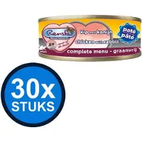 Renske 30x - Vers kat paté kip/konijn 70gr - Kattenvoer Natvoer - 70 g