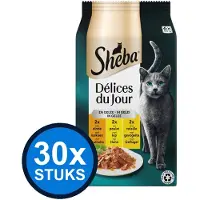 Sheba 30x - Délices Du Jour Pouch Gelei Gevogelte Sel Multipack (6x50g) - Kattenvoer Natvoer - 300 g