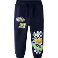 Name it Broek 'Hot Wheels' navy / groen / oranje / wit