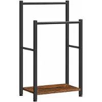 Ceruzo Handdoekenrek Vrijstaand – 2 Handdoekstangen – Metaal-MDF – Badkamerrek – 80 cm