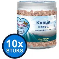 Renske 10x - Gezonde beloning mini hartjes hond konijn 300gr - Hondenvoer Snacks - 300 g