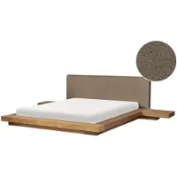 Beliani ZEN - Tweepersoonsbed - Lichtbruin/Taupe - 160 x 200 cm - MDF