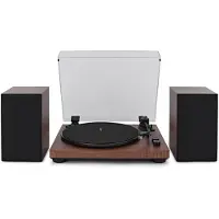 AVCOM Bluetooth Turntable System with Audio-Technica Stylus Walnut