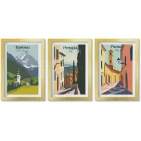 Wallfluent 3-Delige Schilderij Set - Posters Met Plantmotieven In Beige En Bruine Tinten - 40 x 60 cm - Stijlvolle Muurdecoratie - Kantoor - Moderne Wanddecoratie