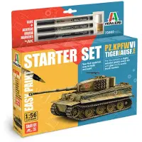 Wittmax Modelbouwpakket Militaire voertuigen - 75002 Pz.Kpfw. VI Tiger I Ausf. E WWII - Duitse Zware Tank - Starter Set Plastic - 1:56 - Modelbouw