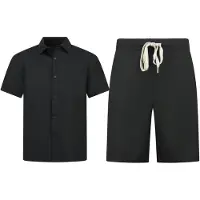 Enos Zomerset ribbed oversized shirt en korte broek