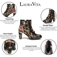 LAURA VITA Enkellaarsjes brons / wijnrood / zwart
