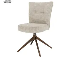 Tower Living Eetkamerstoel Bardi draaibaar - Stof cremona 14 beige - anodic brown poot