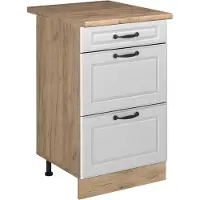 Vicco Keukenonderkast R-Line, Wit landelijk/Goudkleurig Eiken, 50 cm goudkleurig eiken werkblad