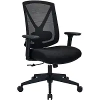 Hjh OFFICE Bureaustoel / draaistoel Mirou met netrugleuning / stoffen zitting, zwart,