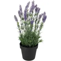 DK Design Lavendel kunstplant - in pot - paarse bloemen - D20 x H32 cm - bloemetjes - decoratie