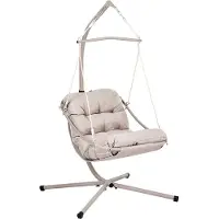 Beliani ALGHERO - Hangende schommelstoel - Beige - Staal
