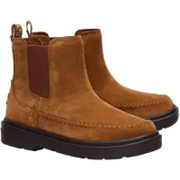 HeyDude Sienna Leren Dames Cognac Platte Chelsea Boots