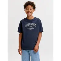 Jack & Jones Kids Junior Shirt 'JJEDENVER' navy / wit gemêleerd