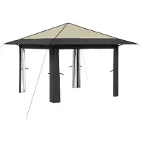 vidaXL Gazebo zonder zijwanden, 3,3 x 3,3 m, crème en antraciet
