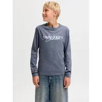 Jack & jones Junior Shirt 'JJTOM' navy / lichtblauw / donkergrijs / wit