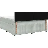 vidaXL Boxspringbed met matras Lichtgrijs 180 x 200 cm Fluweel