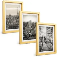 Tulup 4-Delige Schilderij Set - Stadsgezichten Parijs New York en charmante trappen - 20 x 30 cm - Decoratieve Muurdecoratie - Slaapkamer - Interieur Decoratie
