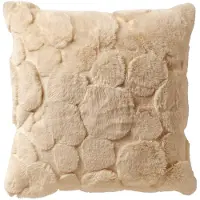 Dutch decor POM - kussenhoes 45x45 cm - bontlook - organisch patroon - Summer Sand - beige - met rits - zonder binnenkussen