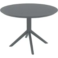 CLP Sky Tuintafel - Rond - Ø 105 cm - Polypropyleen - Weerbestendig & UV-bestendig - Bistrotafel Buiten - donkergrijs