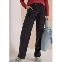 Cecil Dames Broek met High Waist en Wide Leg pijpen in een Loose Fit pasvorm - Grijs - 27