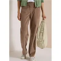Cecil Dames Broek met High Waist en Wide Leg pijpen in een Loose Fit pasvorm - Bruin - 26