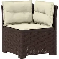 vidaXL 4-Zitter Tuin Sofa met Kussens Rattan Look PP Bruin