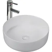Boss & Wessing Bws odon waskom mat wit 36x12,5 cm rond keramiek met waste opbouw
