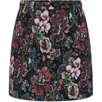 Ulla Popken - Dames - Kokerrok gobelin-patroon slim mooie hanger - Zwart - Maat 60