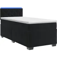 Syfax Boxspring Bed met Matras en LED Zwart 80 x 200 cm fluweel