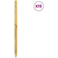 vidaXL Schuttingpalen 15 st Bruin 120 cm Massief grenenhout