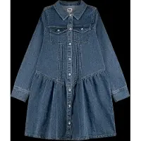 Levi's Levi´s  Kids Long Drop Waist Lang Mouw Jurk Blauw 5 Years Meisje