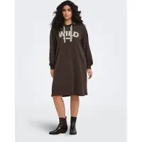 ONLY Carmakoma Careza Korte Jurk Dames Bruin S-42/44