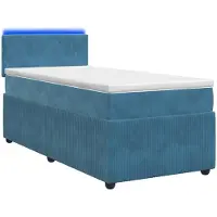 Syfax Boxspringbed met matras Blauw 100 x 200 cm Fluweel
