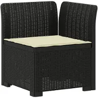 vidaXL 6-Zits Tuin Sofa met Kussens Rattan Look PP Antraciet