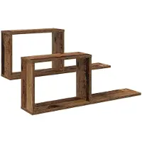 vidaXL Zwevende schappen 2 st Oud hout 80 x 15 x 30 cm Bewerkt hout