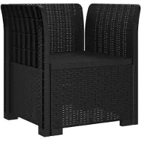 vidaXL Eén-zits Fauteuil met Kussen Rieten Look PP Antraciet
