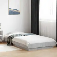 Prolenta Maison Exclusive - Bedframe met LED-verlichting, betonkleur, 80 x 200 cm, houtvezel