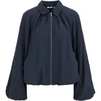 We fashion - Dames jack met ballonmouw en rits - Regular fit - Donkerblauw - Viscose - Maat: XXL