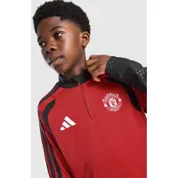 Adidas Manchester United Trainingstrui 1/4-Zip 2026-2027 Kids Rood Zwart Wit